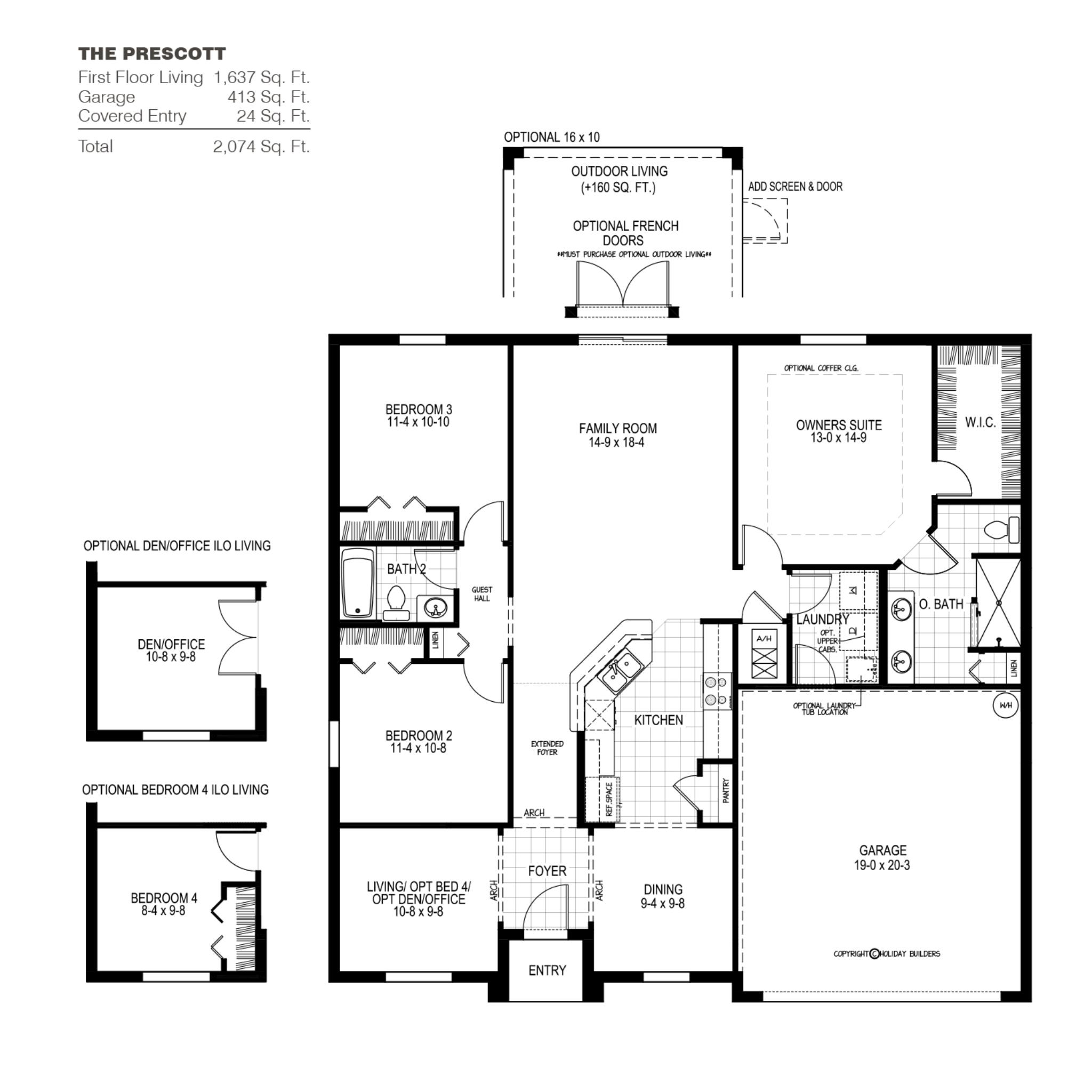 The Prescott A Floor Plan In Palm Bay Holiday Builders