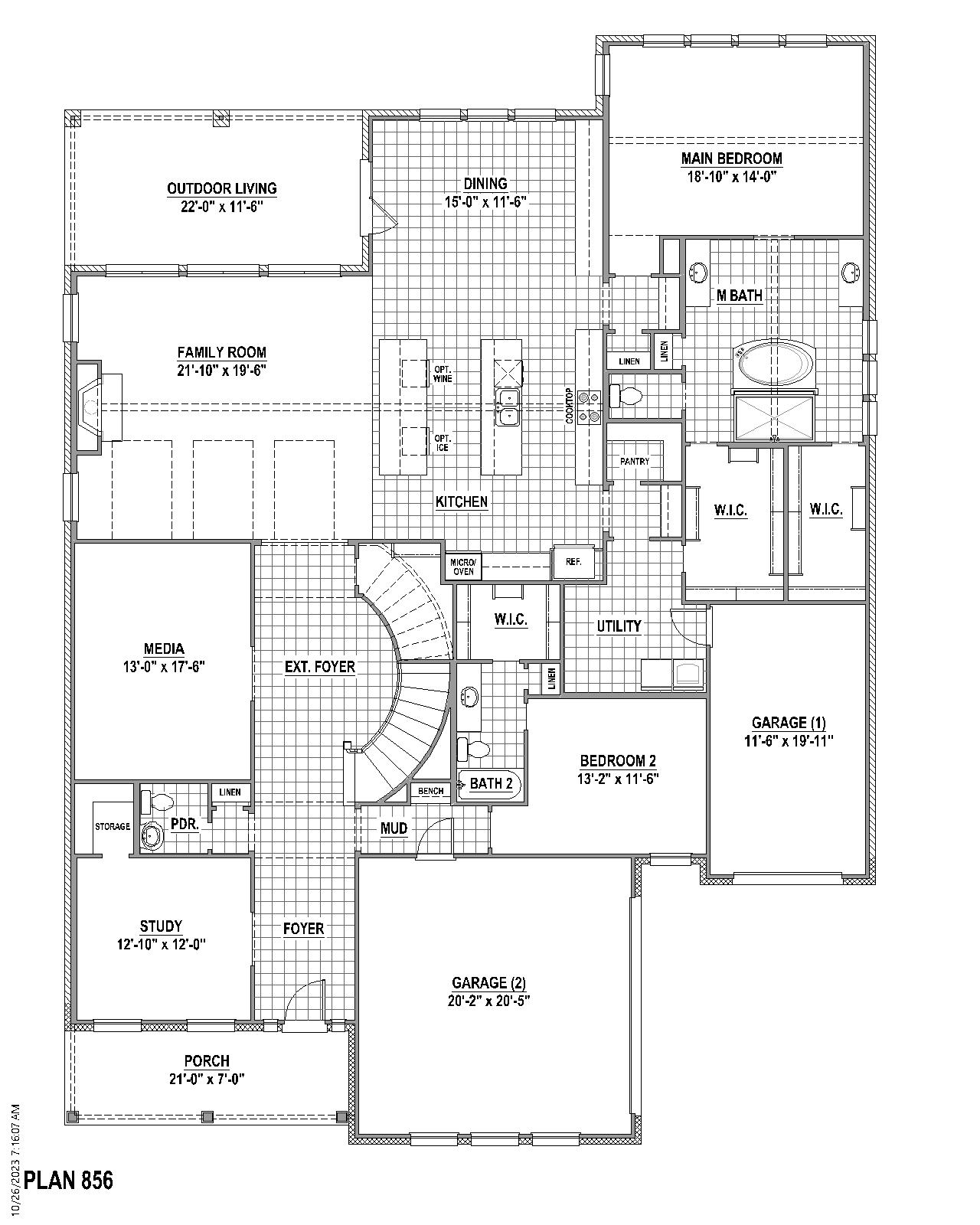 Plan 856 floor plan drawing