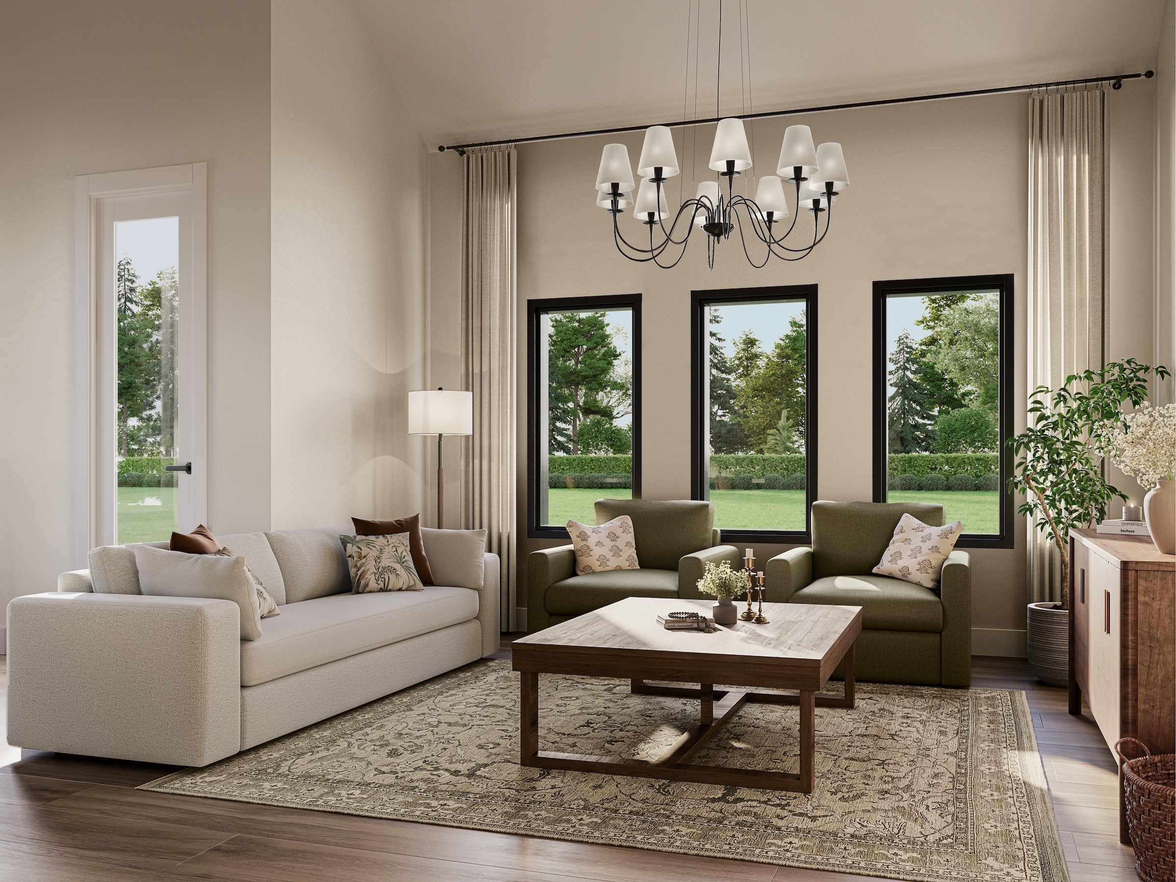 Ironwood II with volume living room rendering