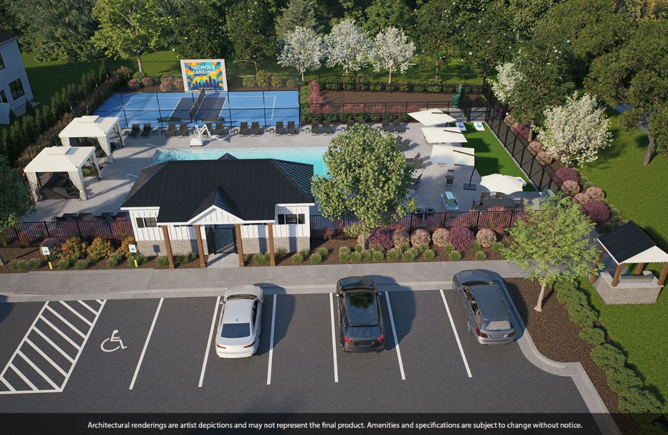 A rendering of the amenities at Nichols Landing.