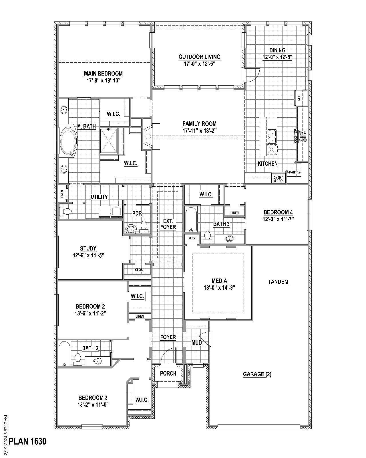 Mosaic 60s floor plan drawing