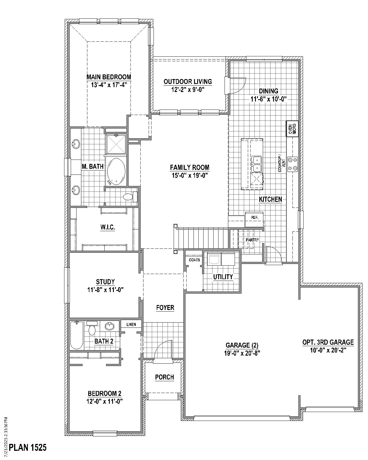 Plan 1525 floor plan drawing