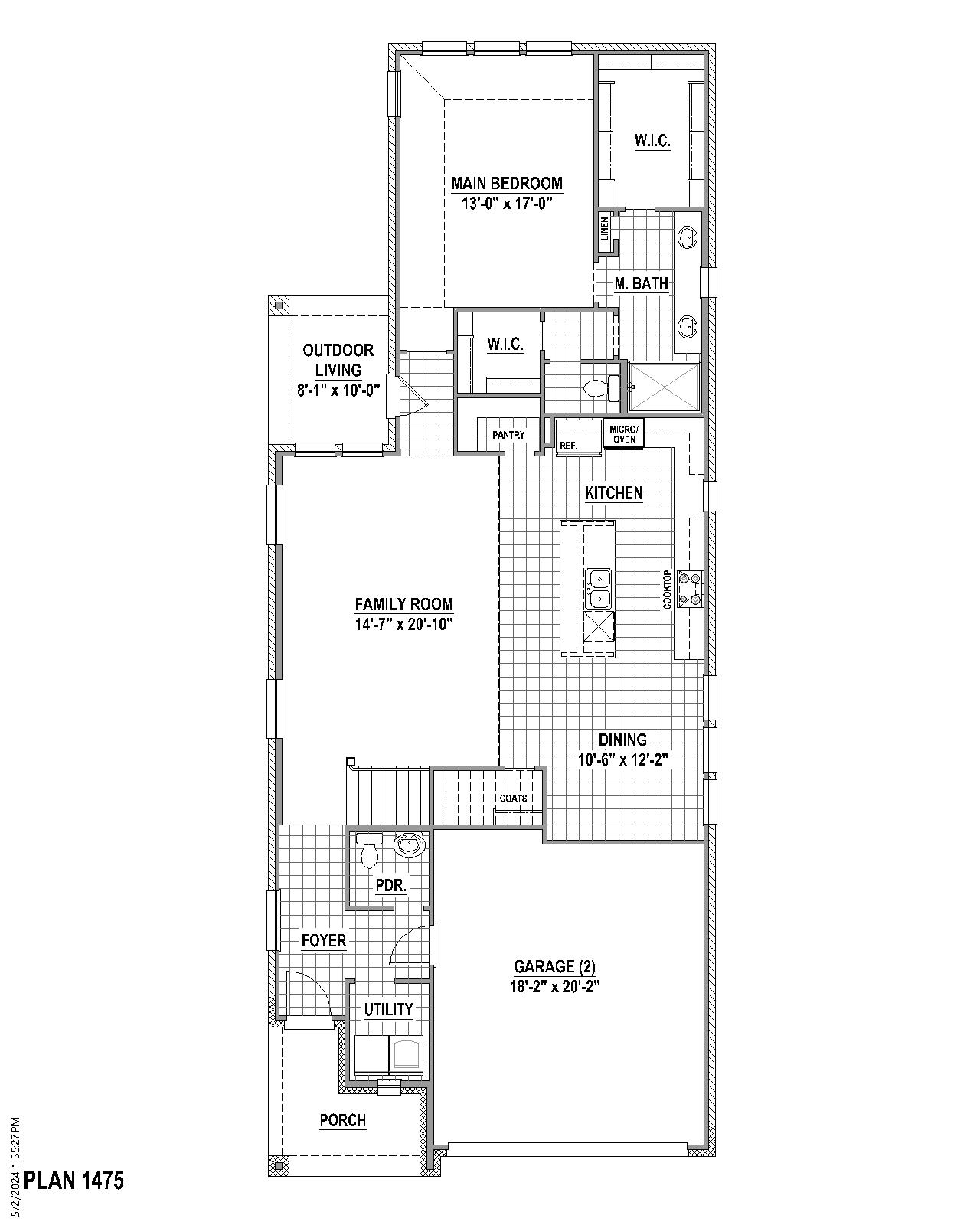 Plan 1475 floor plan drawing