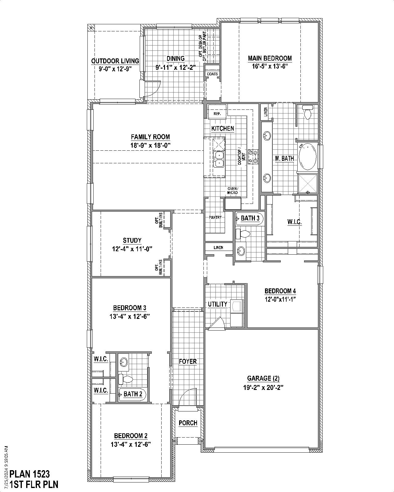 Plan 1523 floor plan drawing