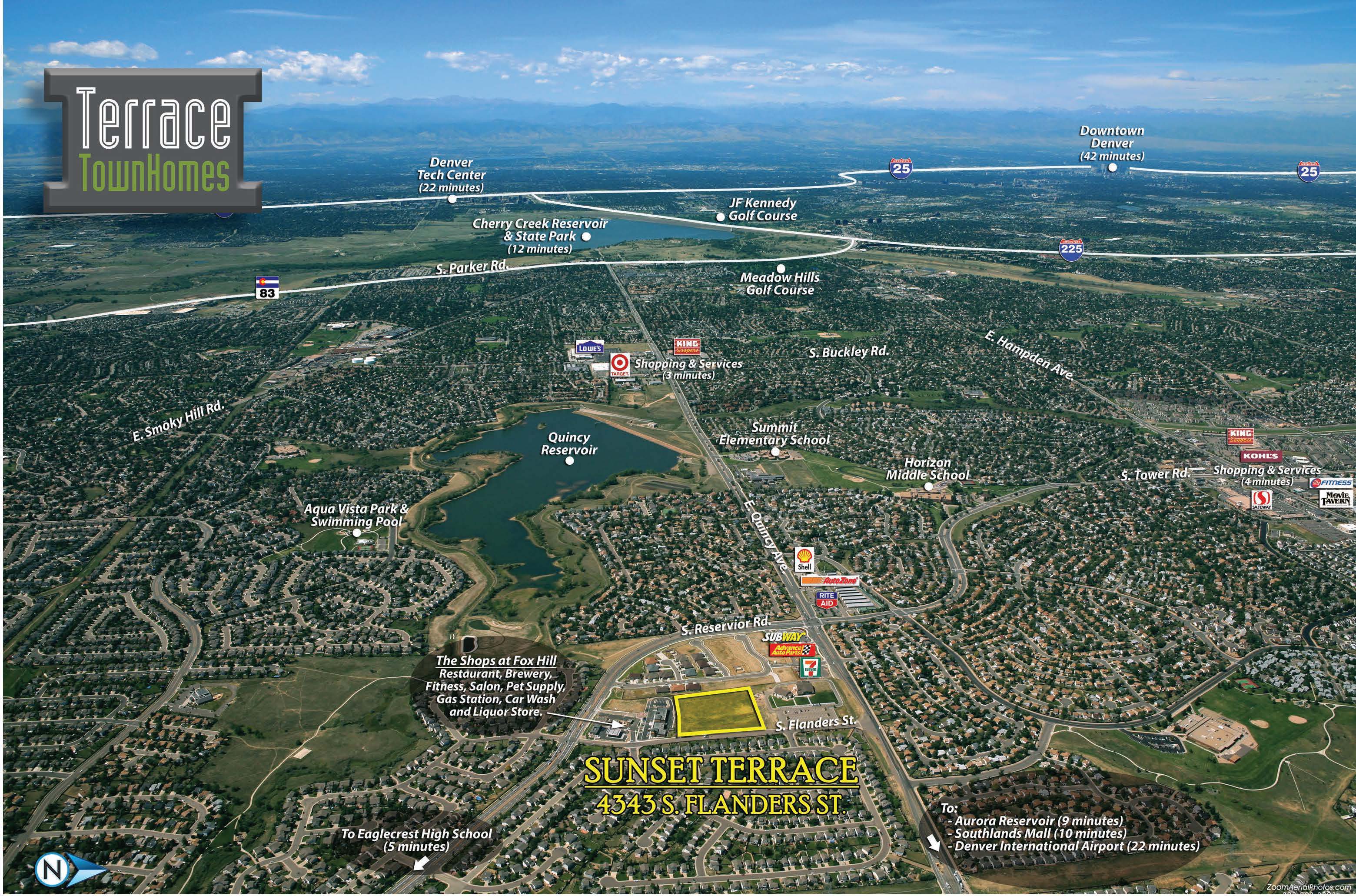 Aerial Map Sunset TERRACE at Quincy Overlook Terrace Townhomes