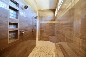 The Roll-In / Curbless ADA Double Shower in The Turtledove's Award Winning Master Wing