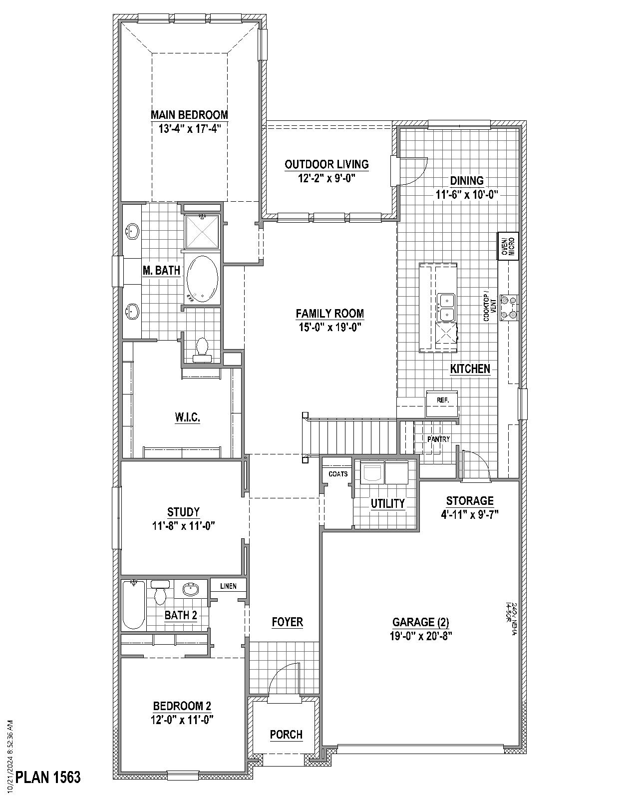 Plan 1563 floor plan drawing