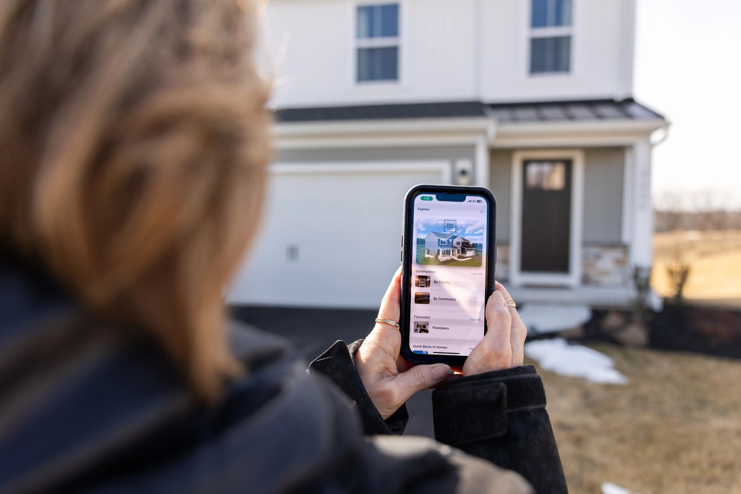 Customer using The Berks Homes App Powered by NoviHome