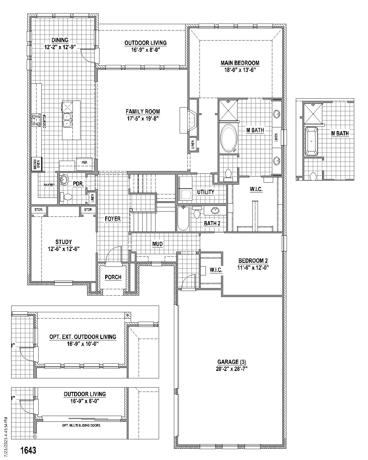 Plan 1643 floor plan drawing