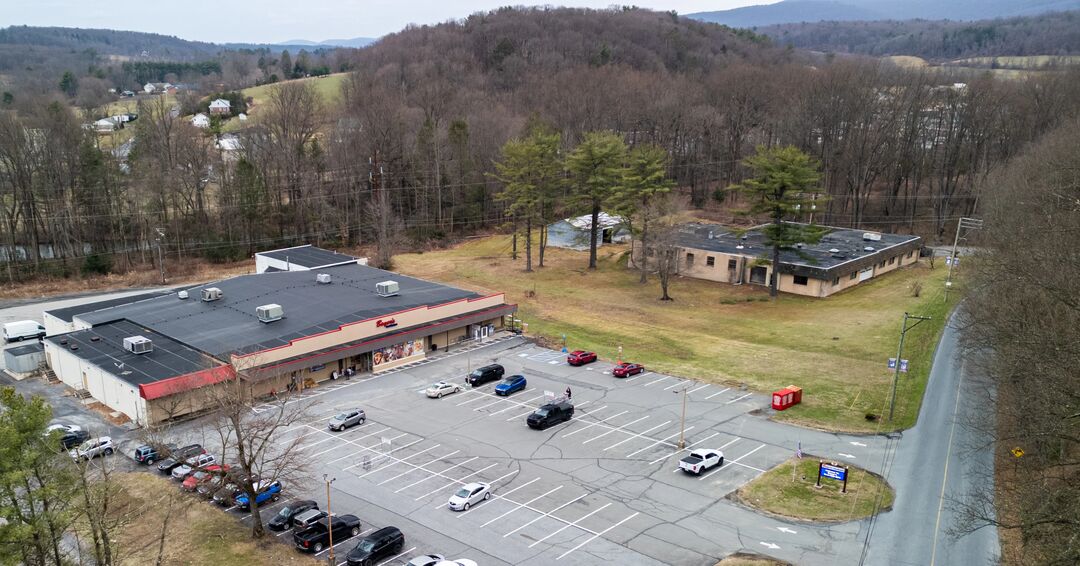 Aerial View of Boyers Food Market in Pine Grove, PA