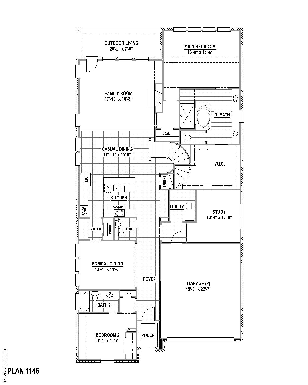 Plan 1146 floor plan drawing