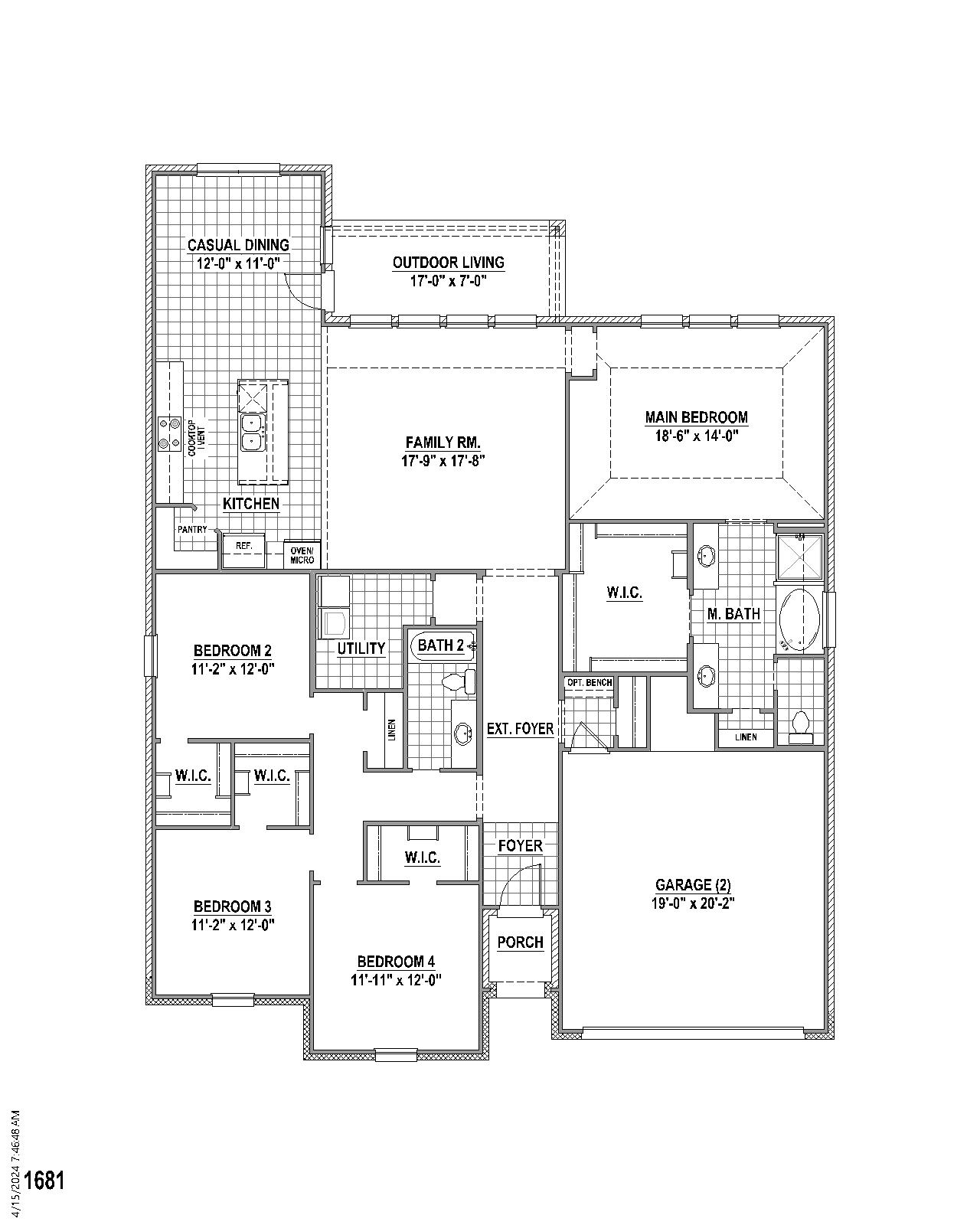 Plan 1681 floor plan drawing