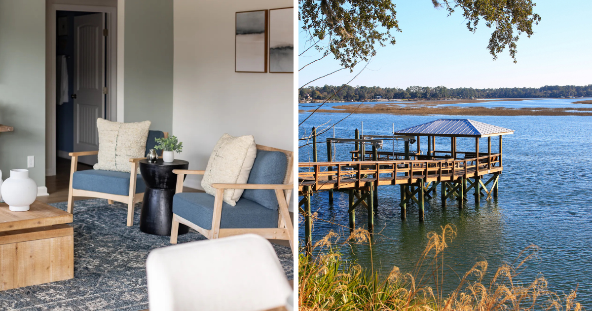 Image of a model home and a dock in Bluffton, SC