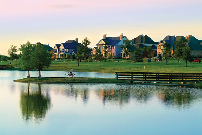 gorgeous view of homes on the lake