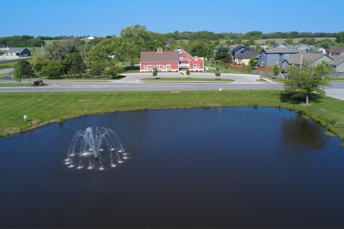 Aerial view of Symphony Farms.
