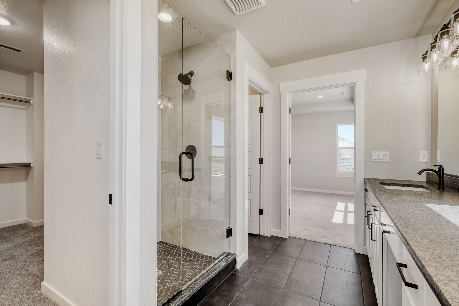8702 Long Beach - Primary Bathroom. New Home in Colorado Springs, CO
