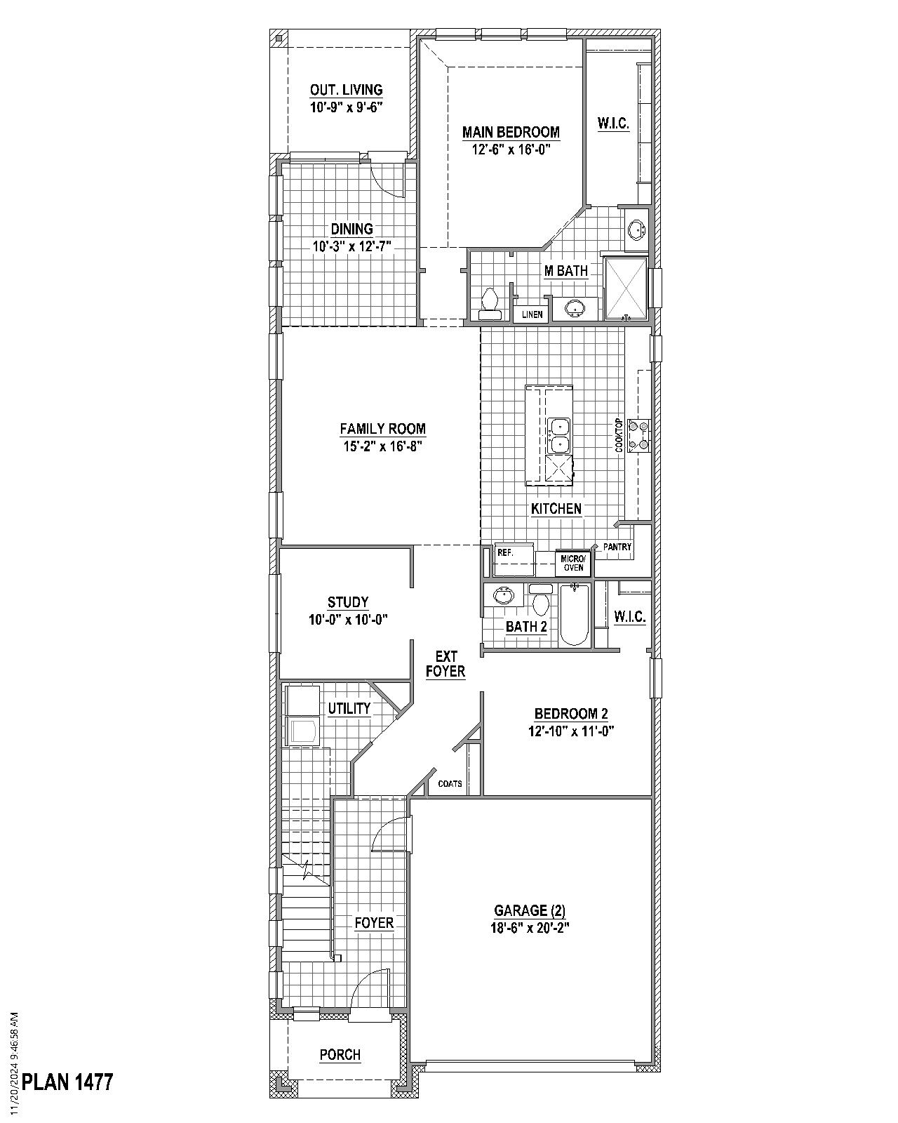 Plan 1477 floor plan drawing