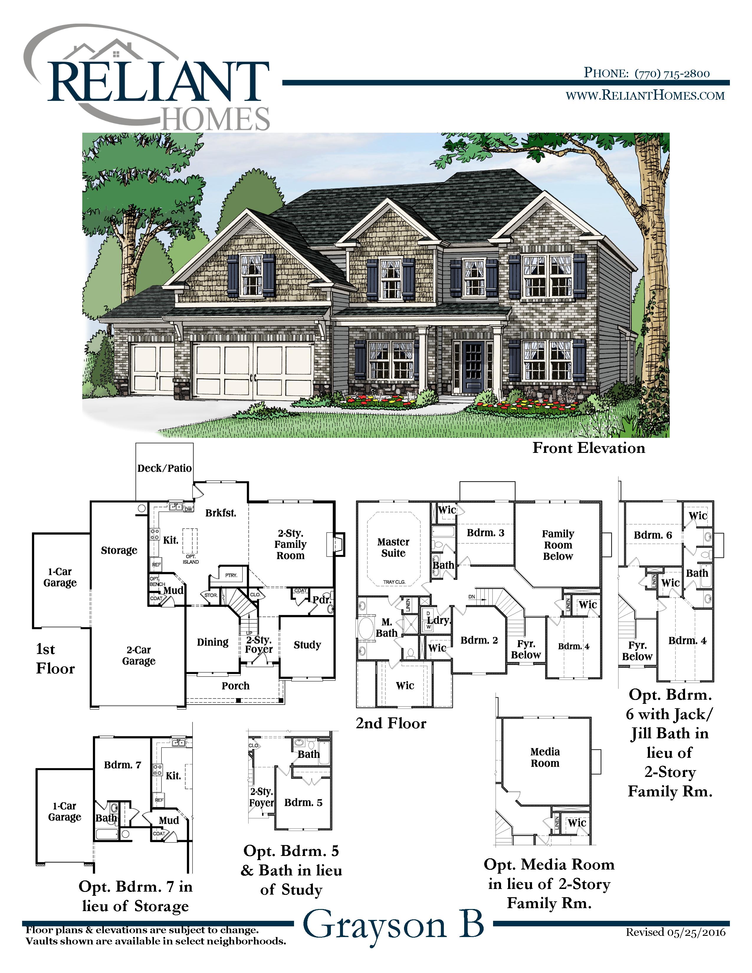 The Grayson Front Entry In Lake Meeler Reliant Homes