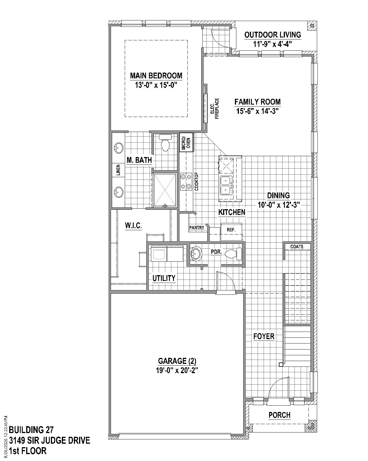 TH Building 27 Unit 3 W floor plan drawing