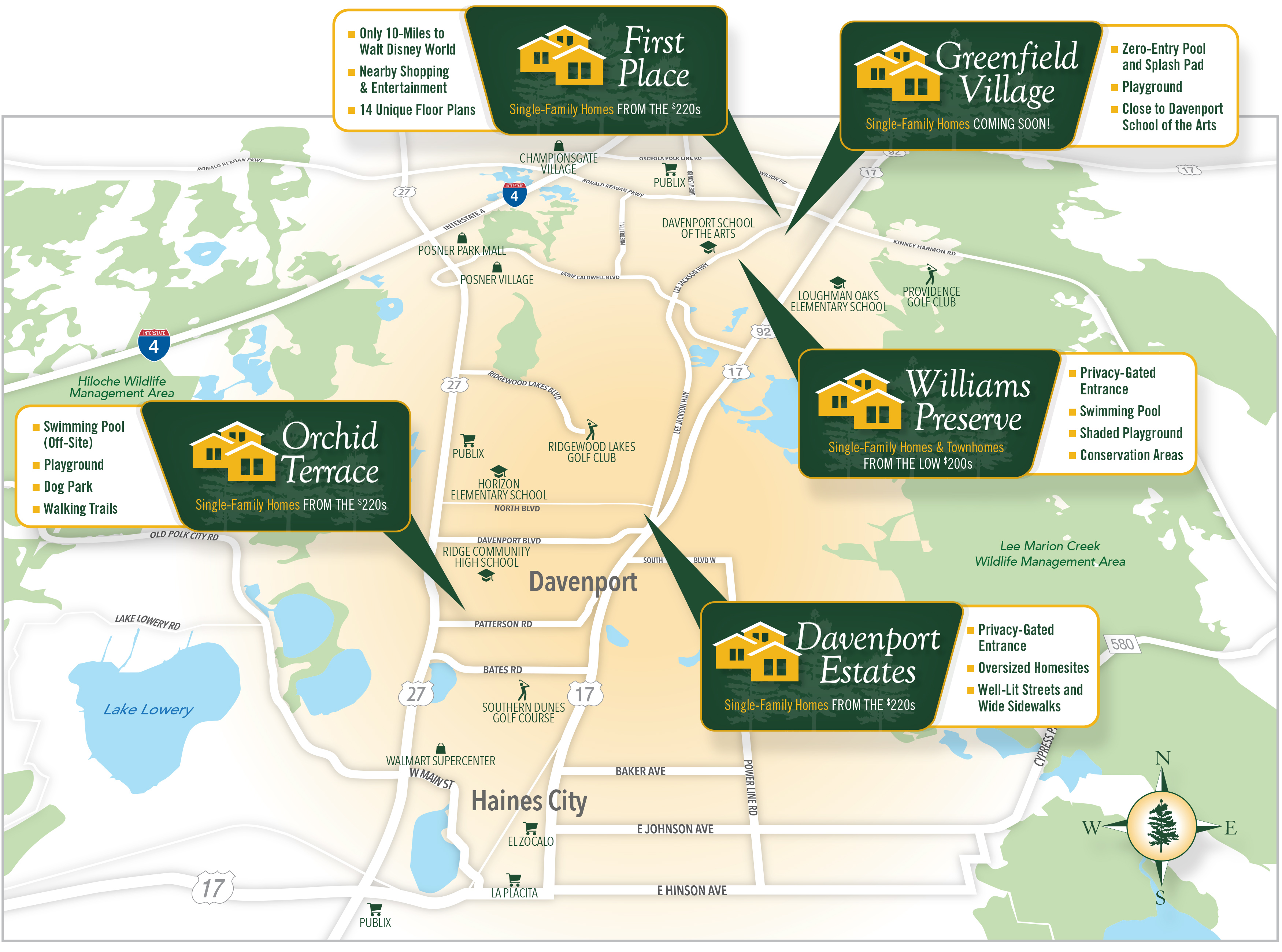 Choose the new construction home community to fit your lifestyle.