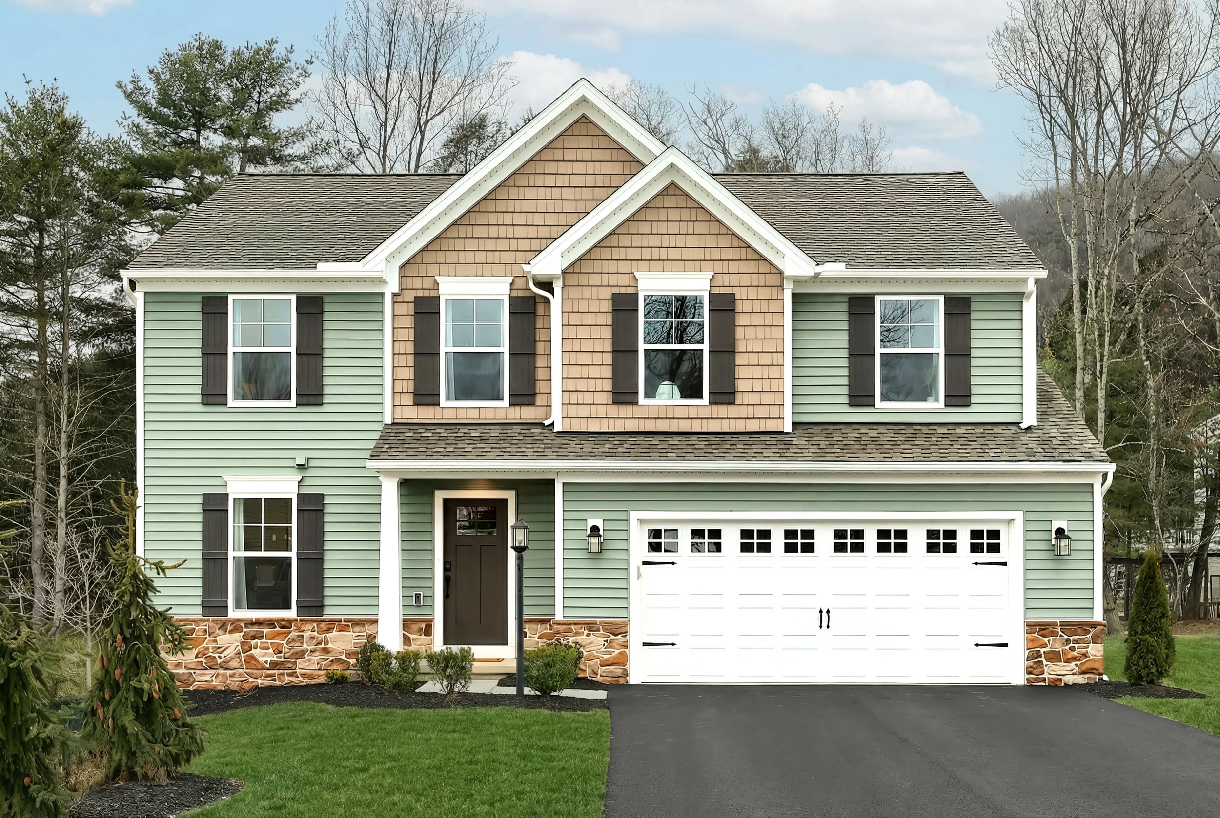 Exterior of a Berks Homes Black Cherry Model Home in Southeastern, PA