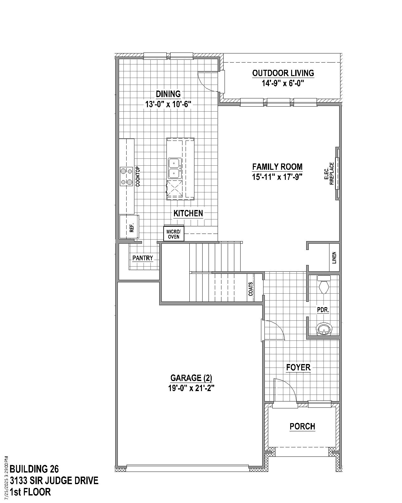 TH Building 26 Unit 2 W floor plan drawing