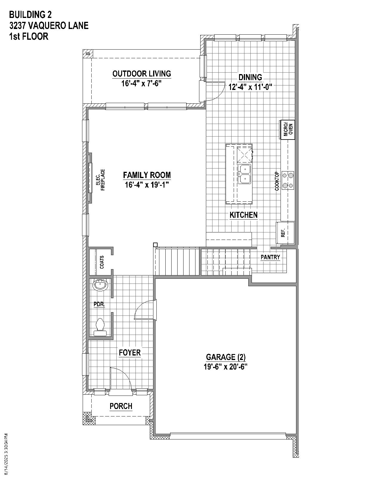 TH Building 2 Unit 1 ML floor plan drawing