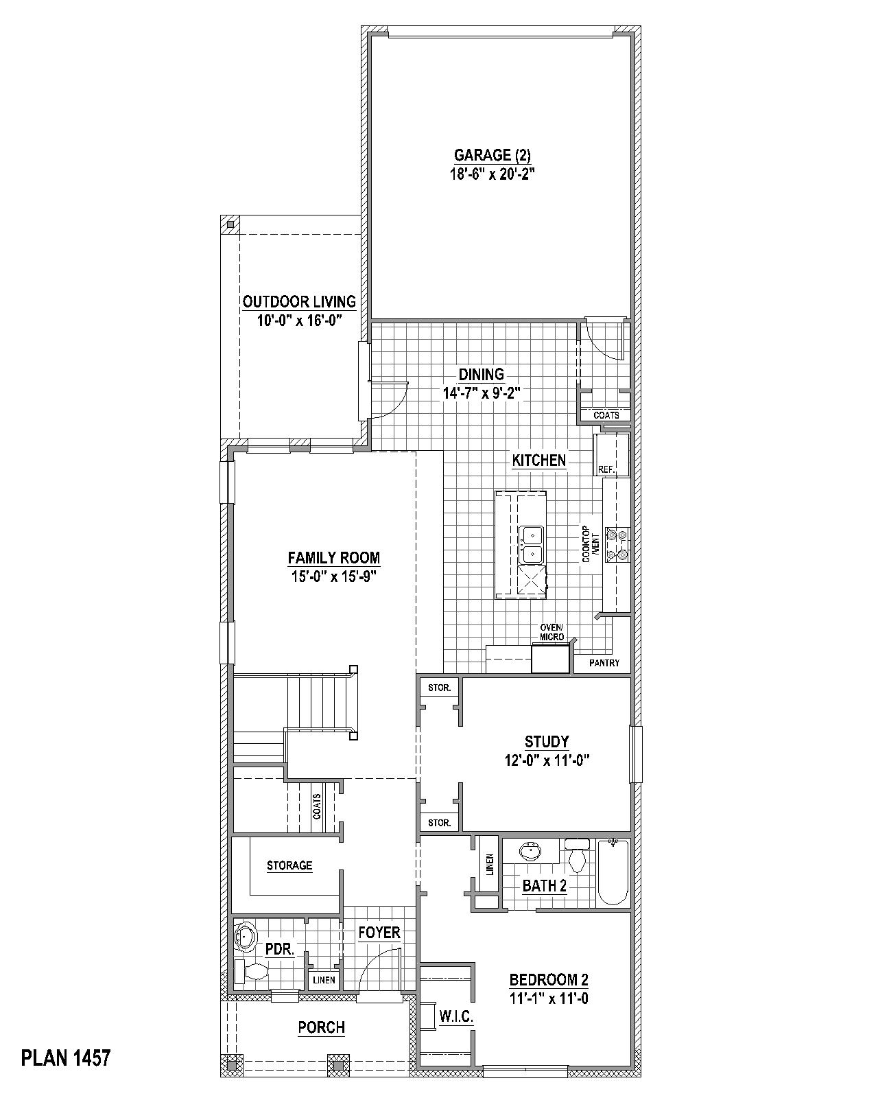 Plan 1457 floor plan drawing
