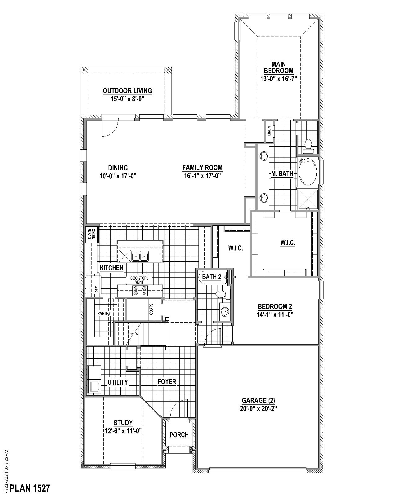 Plan 1527 floor plan drawing