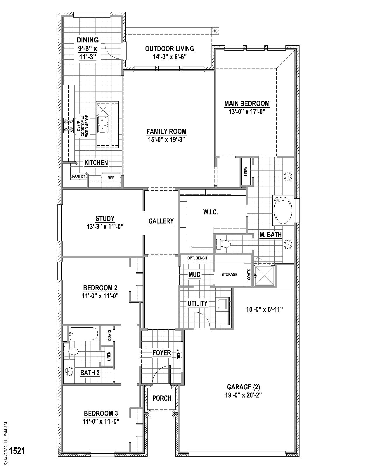 Plan 1521 floor plan drawing
