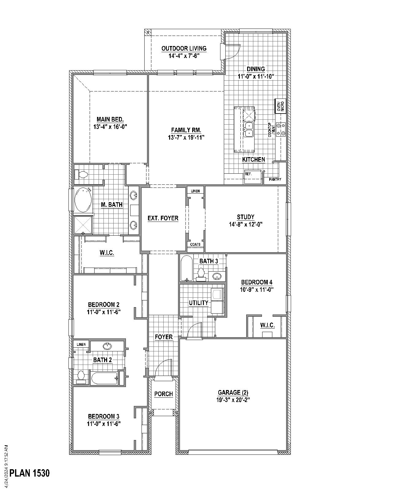 Plan 1530 floor plan drawing