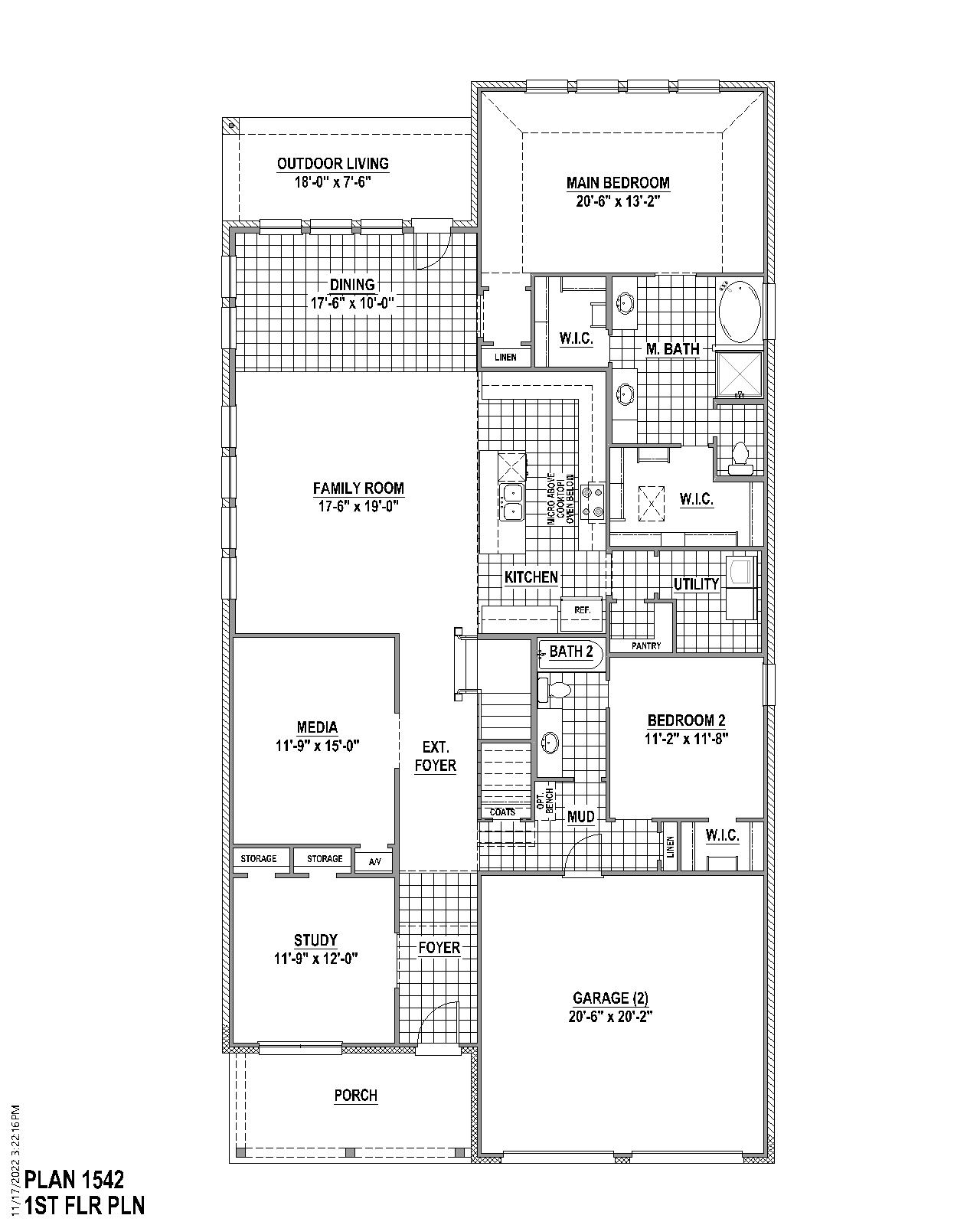 Plan 1542 floor plan drawing
