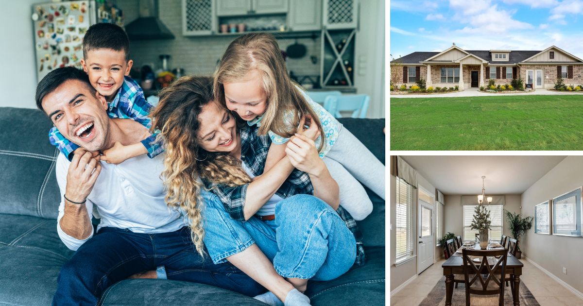 A family enjoying their Riverside home in Fairview Meadows.