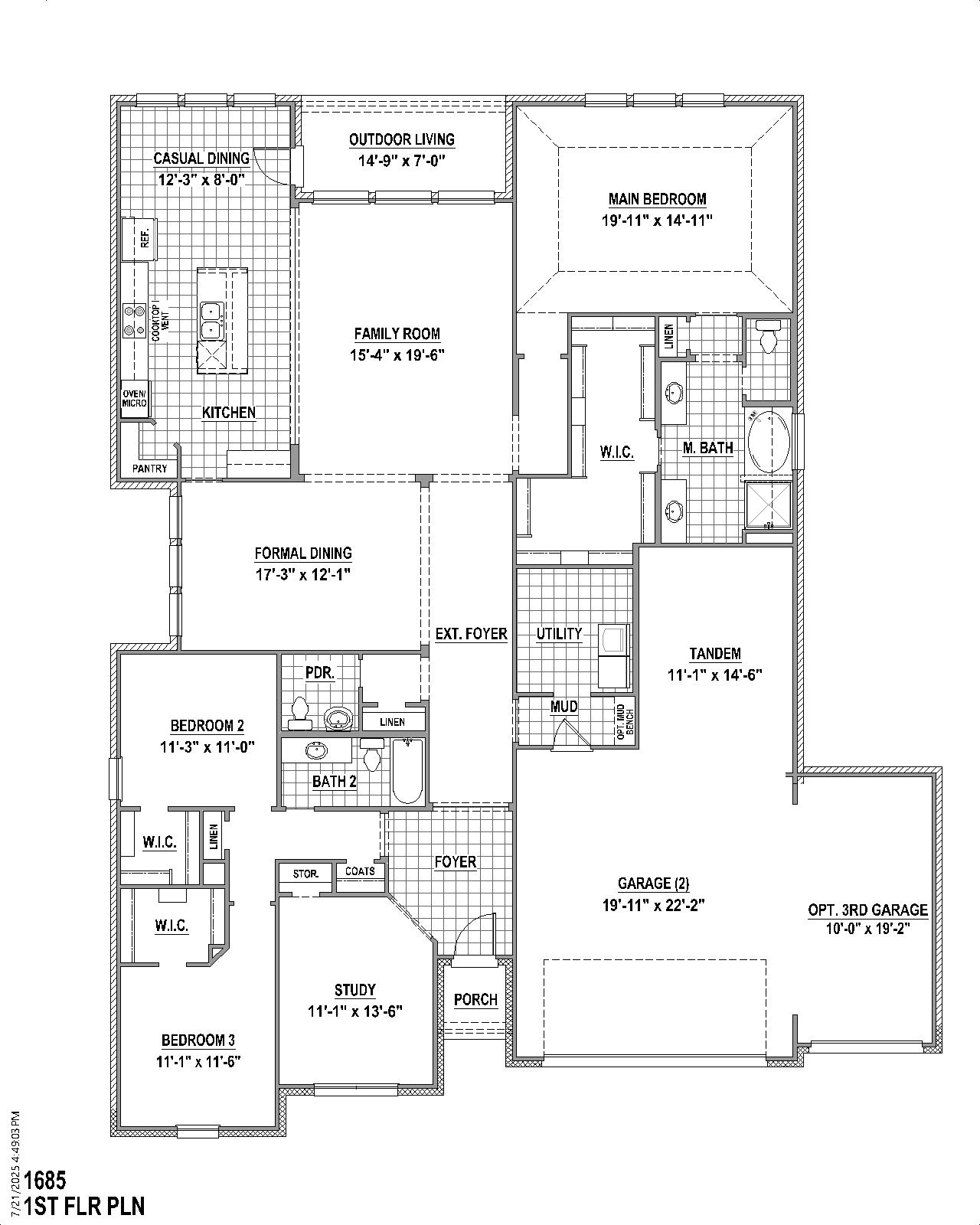 Plan 1685 floor plan drawing