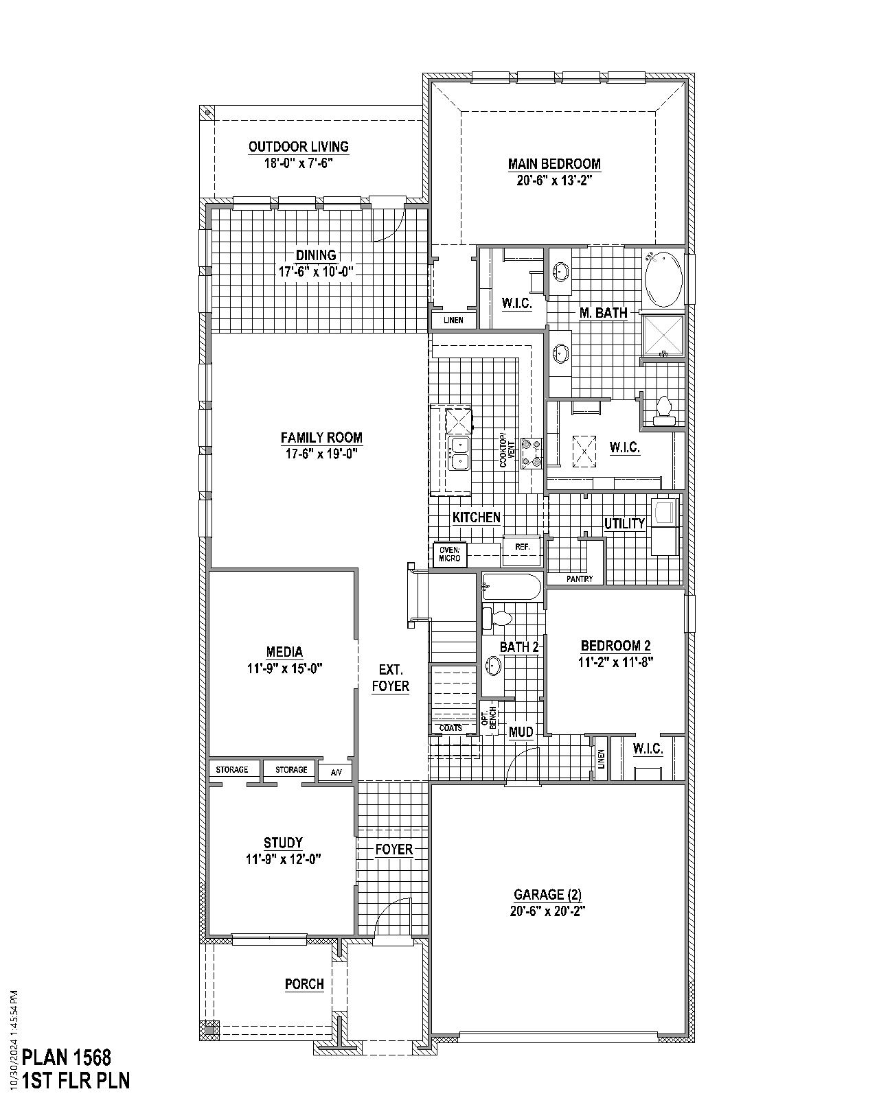 Plan 1568 floor plan drawing