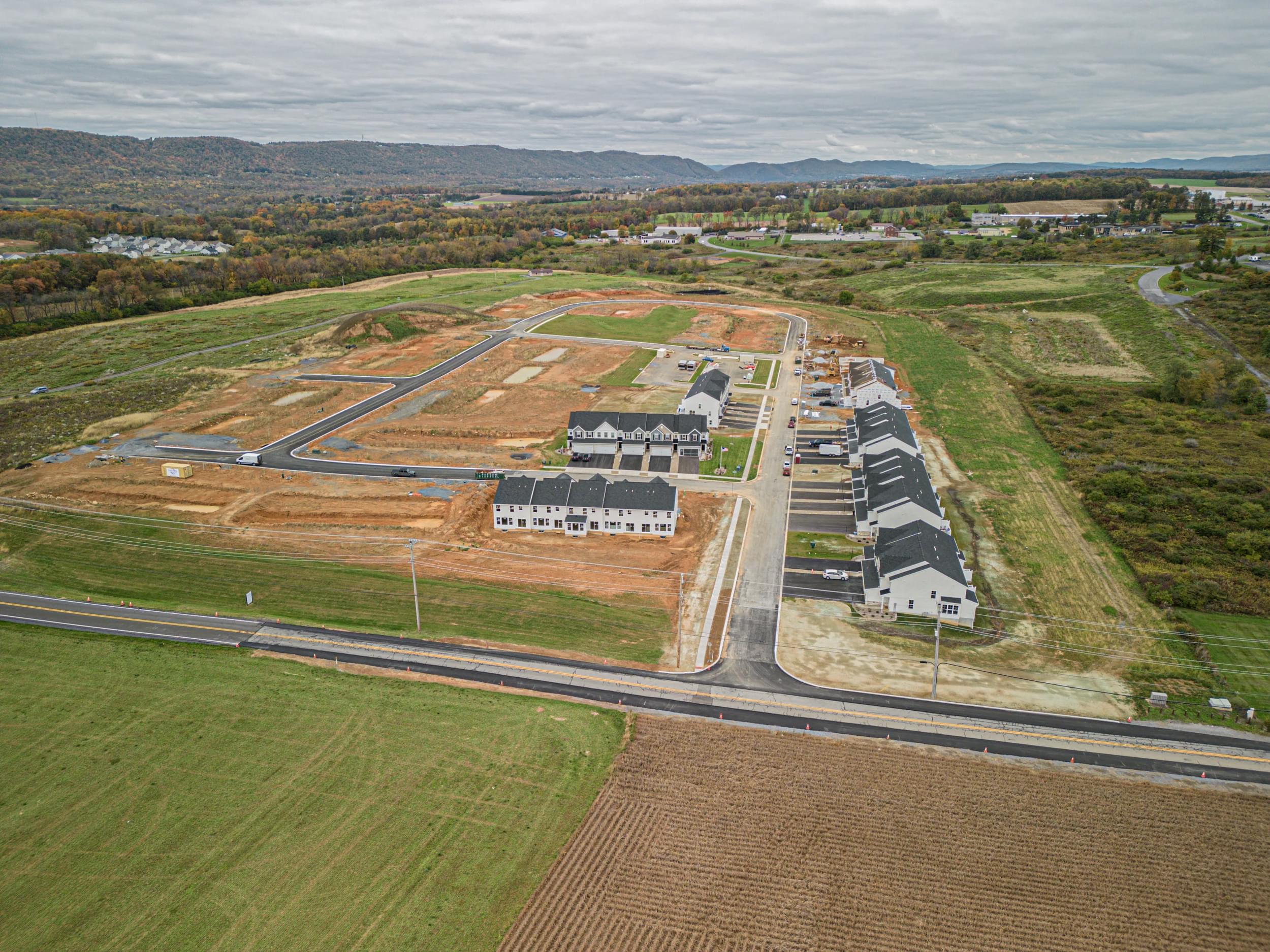 Berks Homes Aerial View of Harvest Meadows in State College, PA