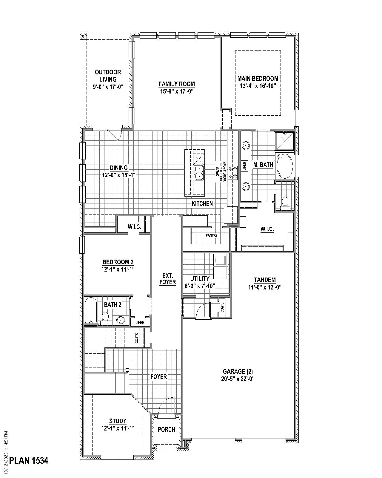Plan 1534 floor plan drawing
