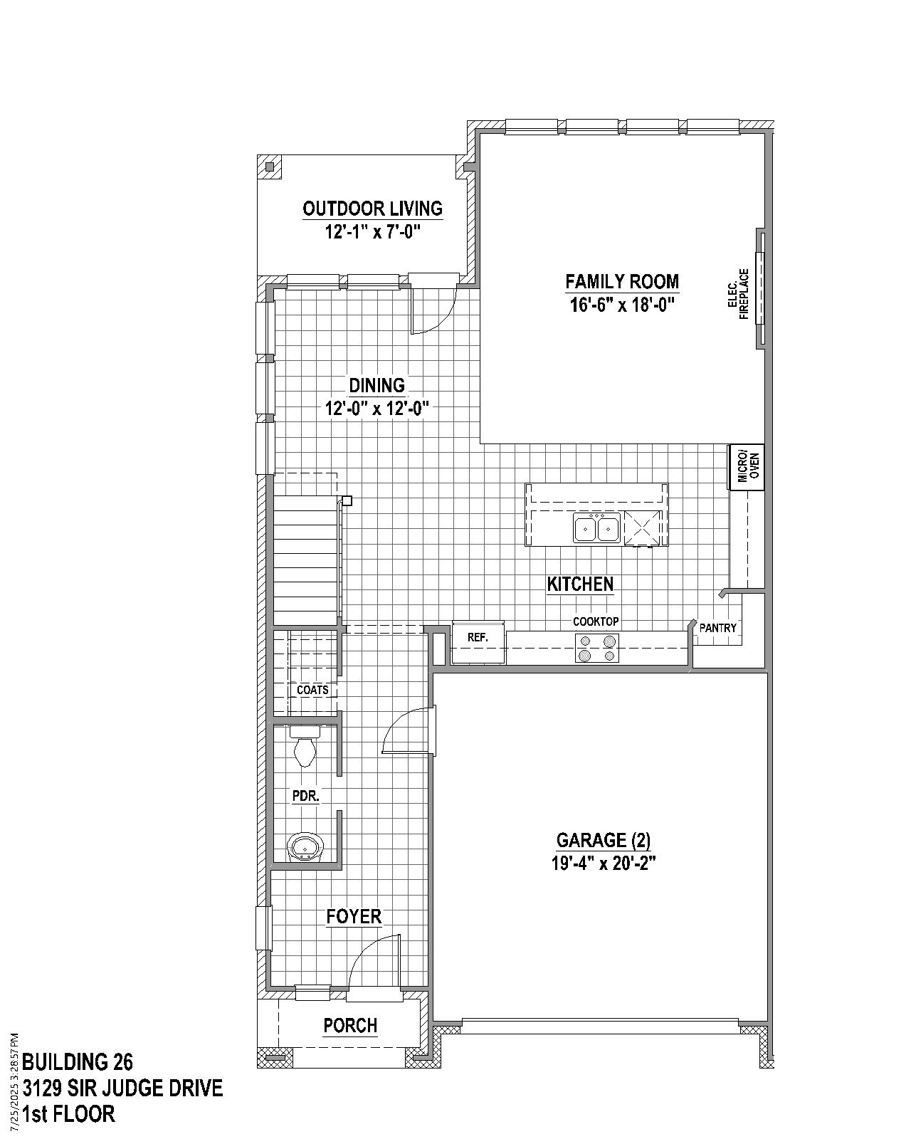TH Building 26 Unit 1 W floor plan drawing