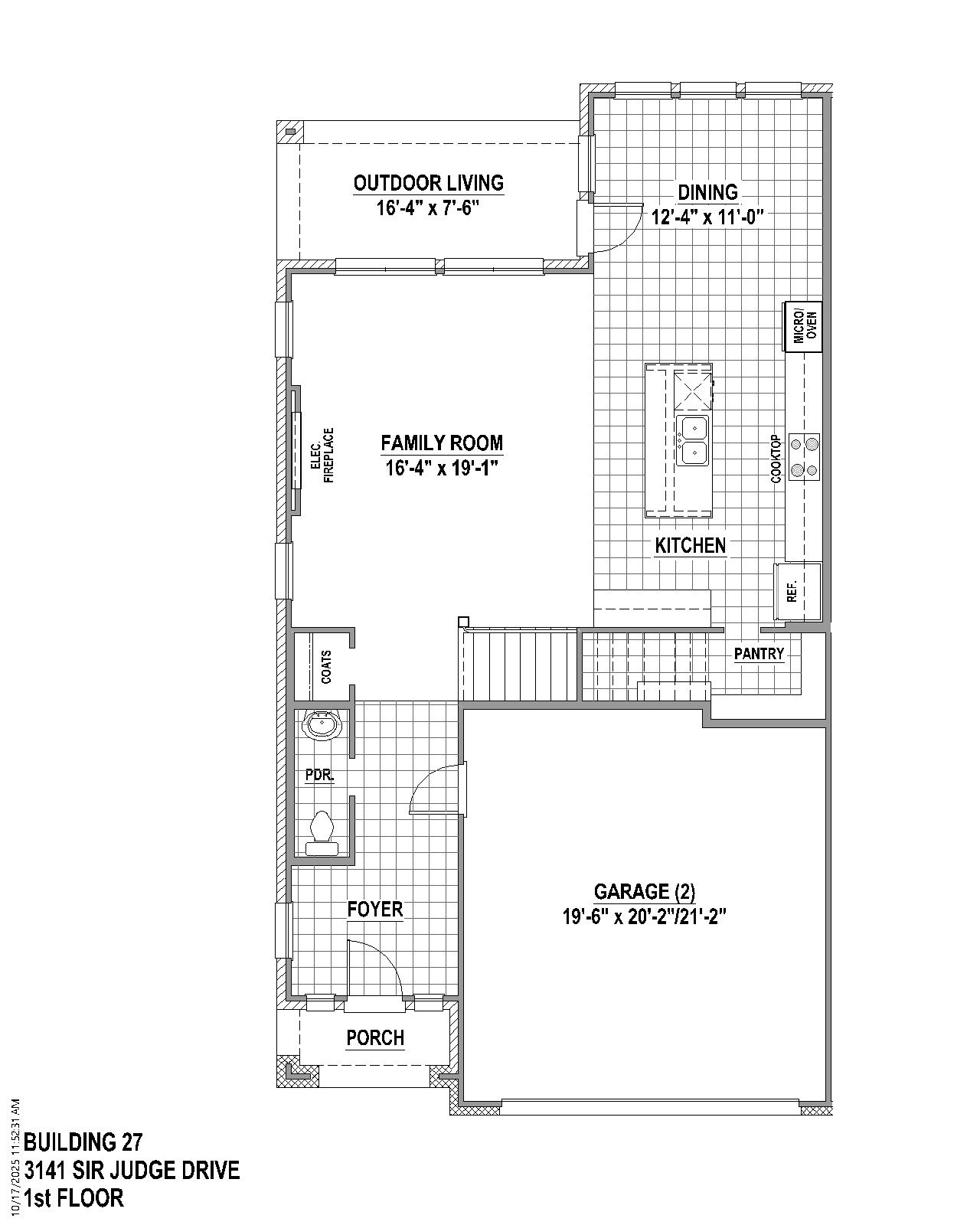 TH Building 27 Unit 1 W floor plan drawing