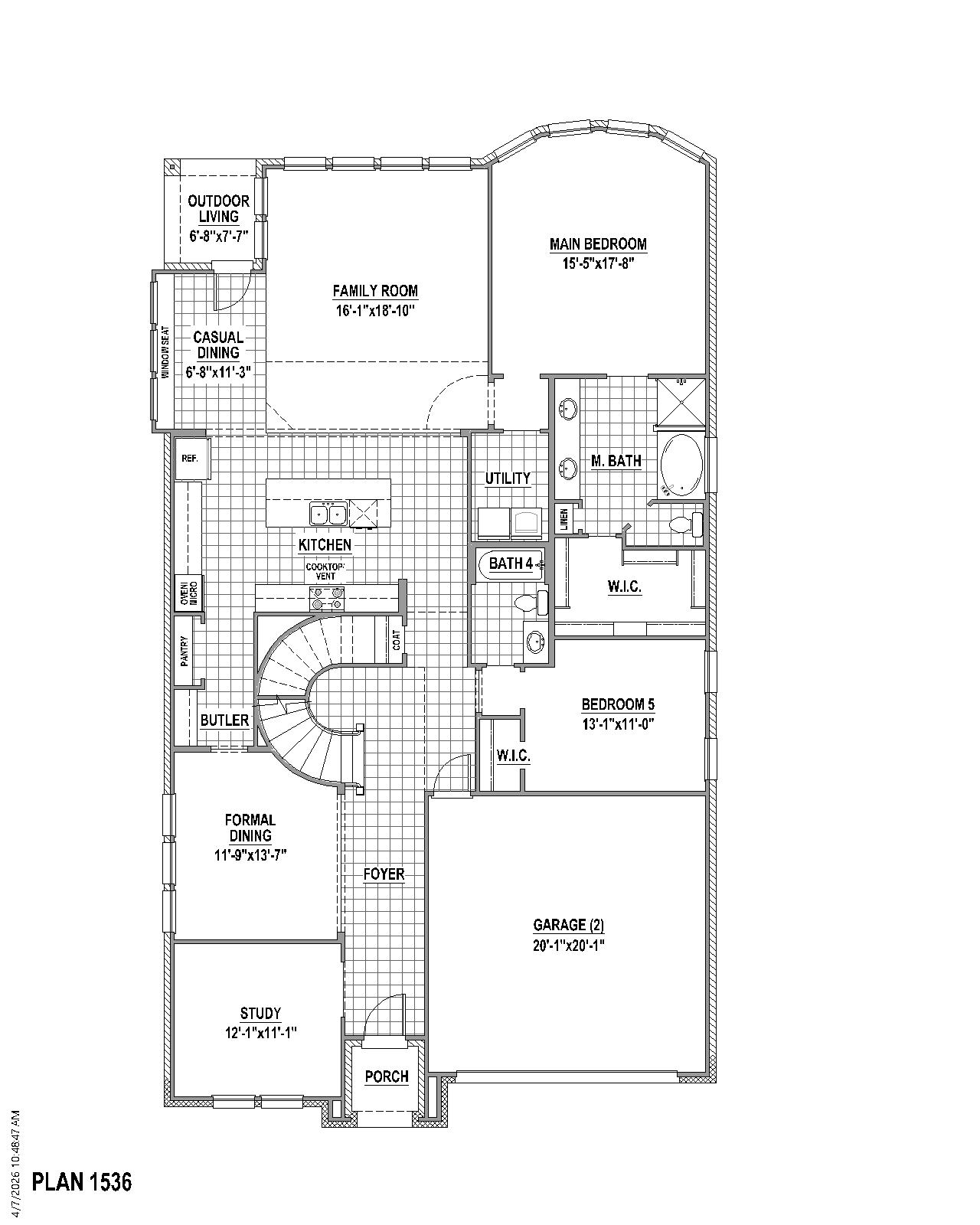 Plan 1536 floor plan drawing