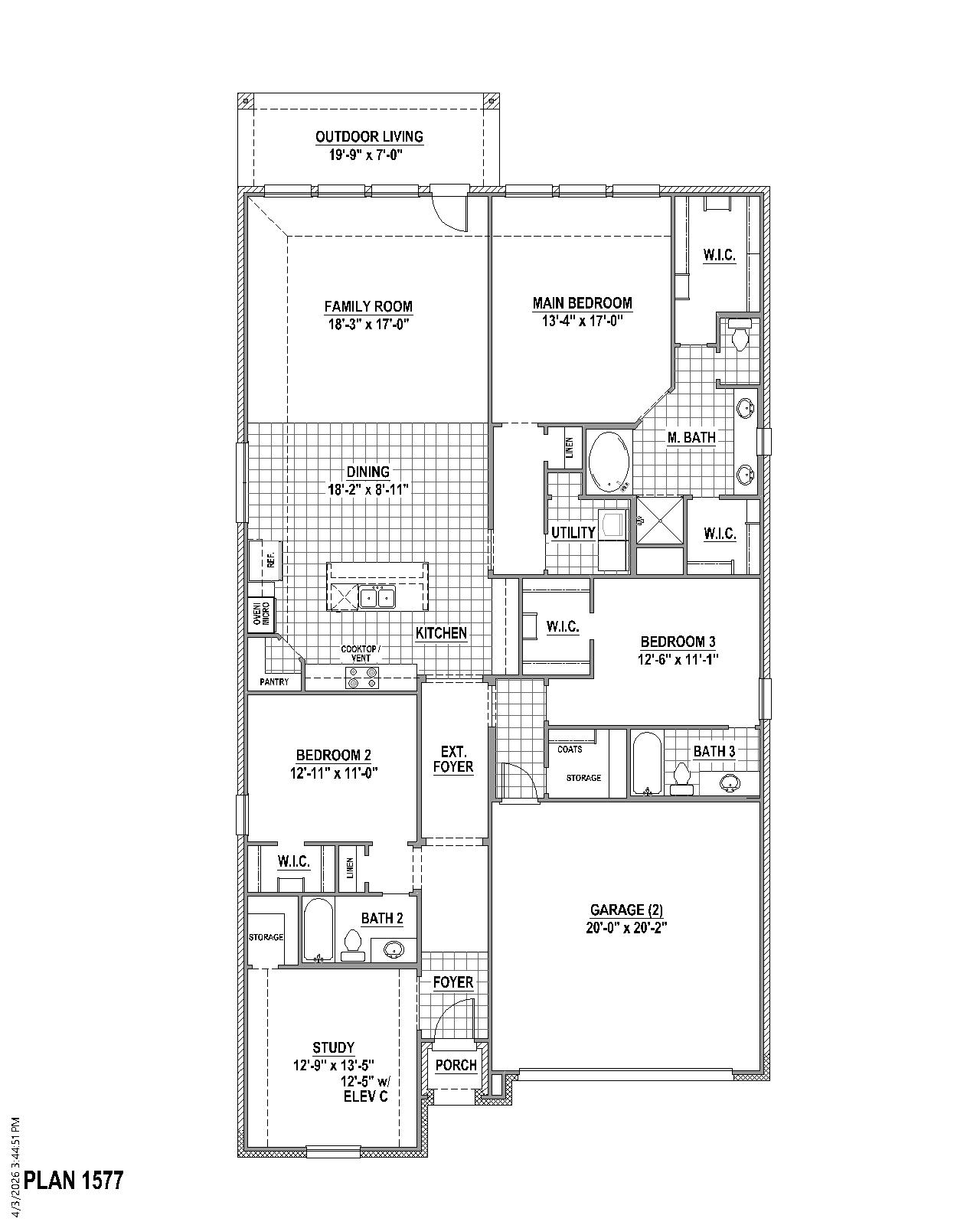 Plan 1577 floor plan drawing