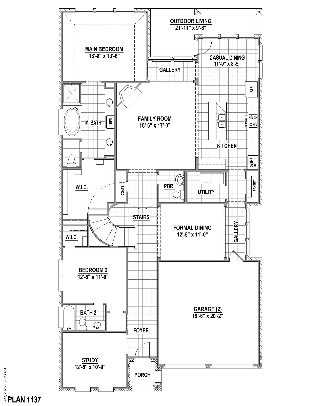 Plan 1137 floor plan drawing