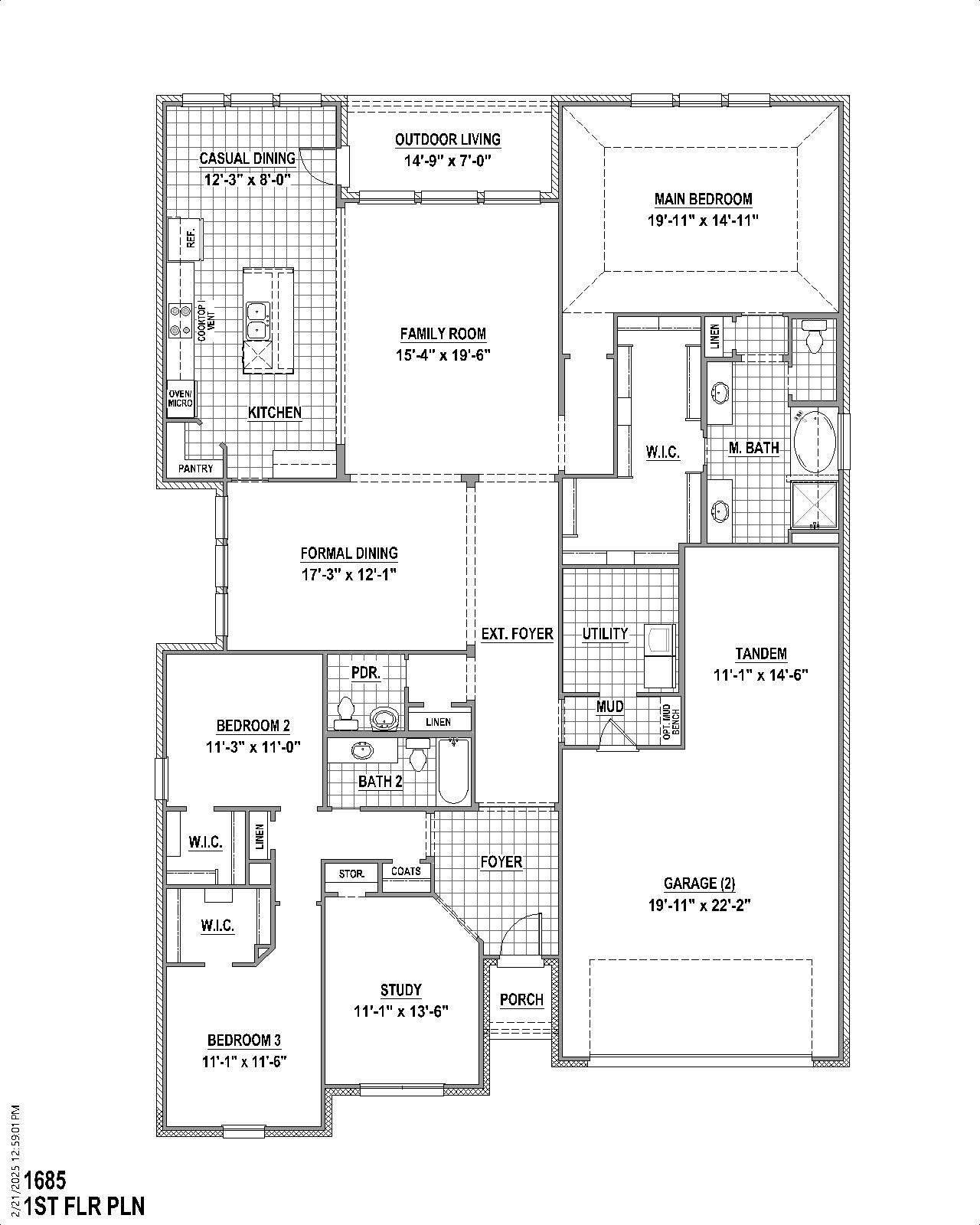 Plan 1685 floor plan drawing