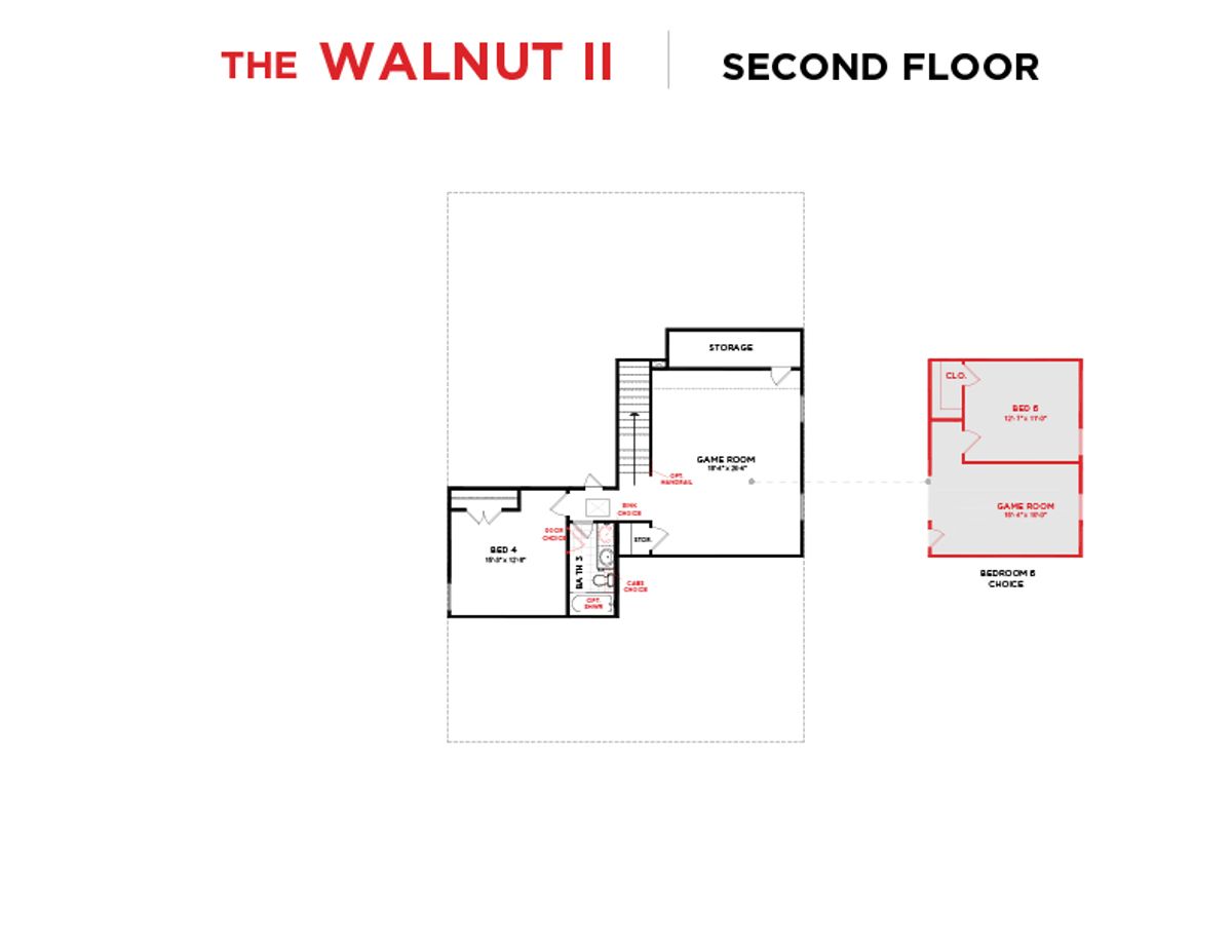 Walnut II Floor Plan Second Floor
