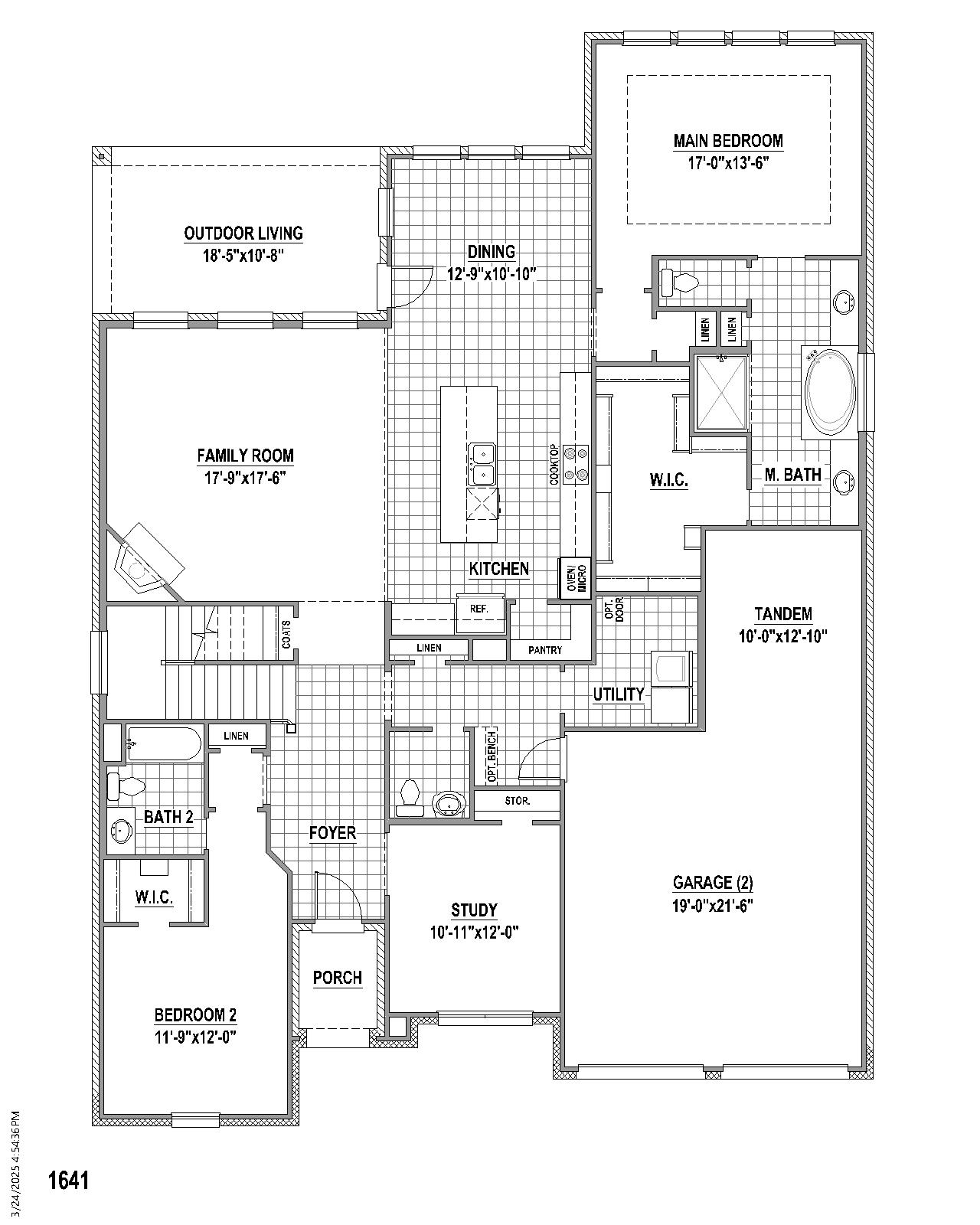 Plan 1641 floor plan drawing