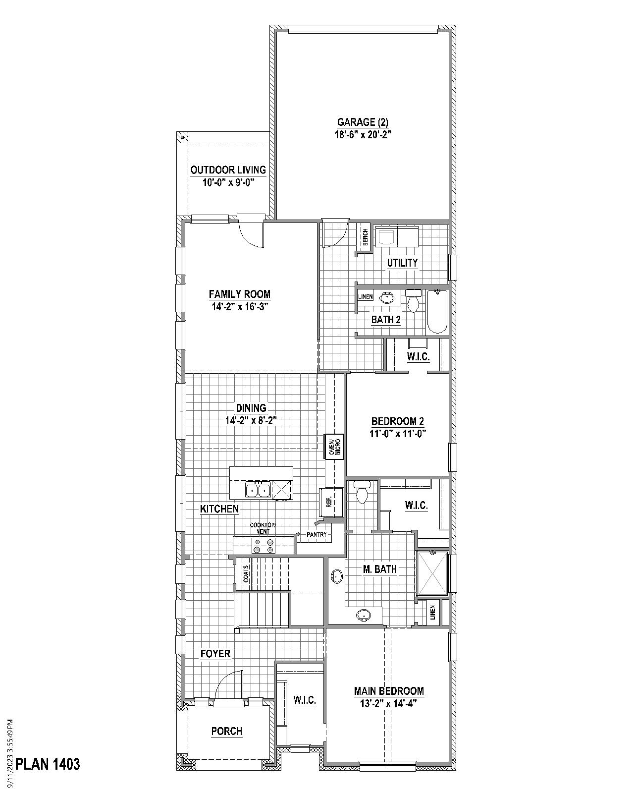 Mosaic 40s floor plan drawing