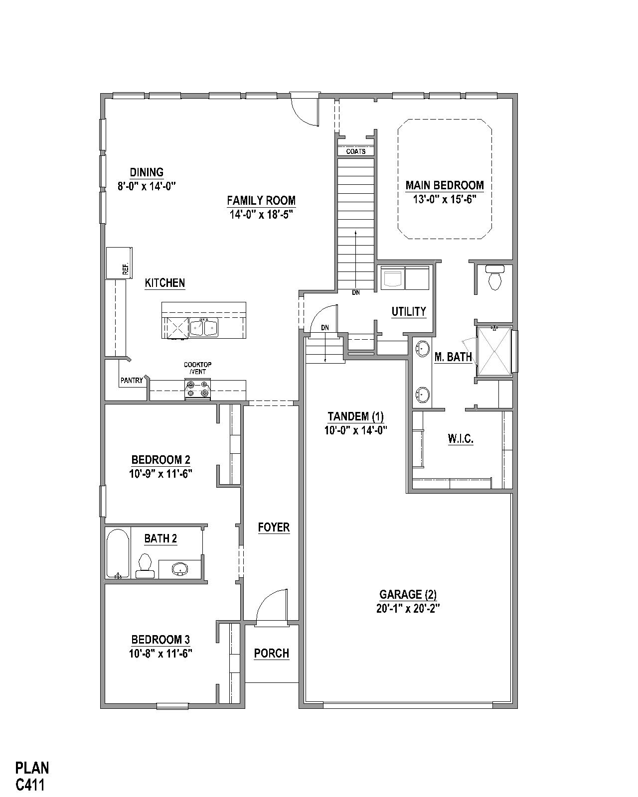 Plan C411 1st Floor. Colorado Springs, CO New Home
