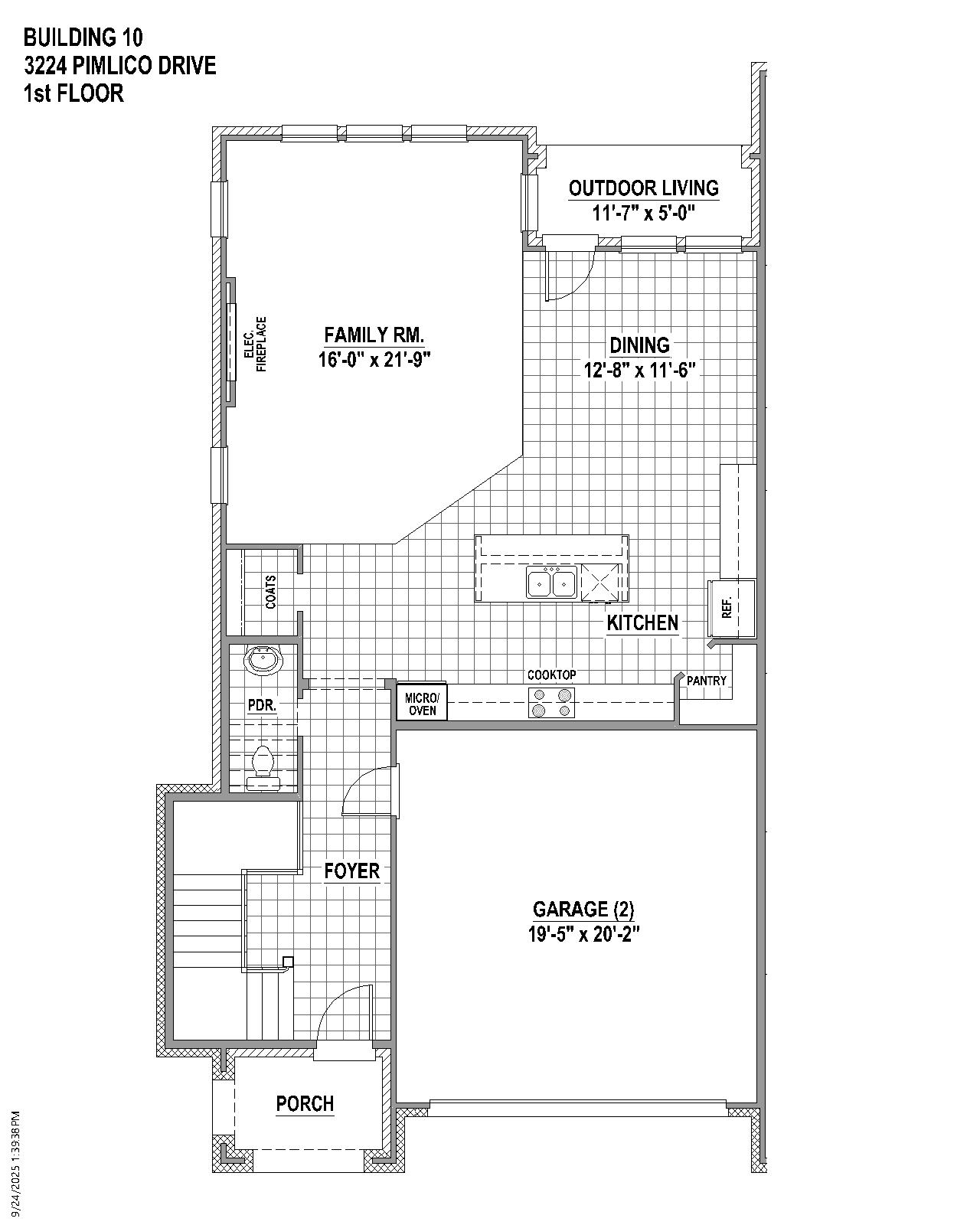 TH Building 10 Unit 1 ML floor plan drawing