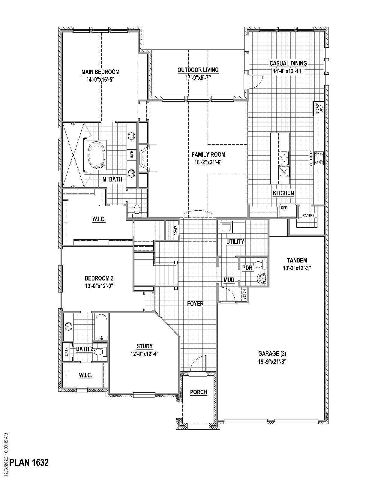 Plan 1632 floor plan drawing