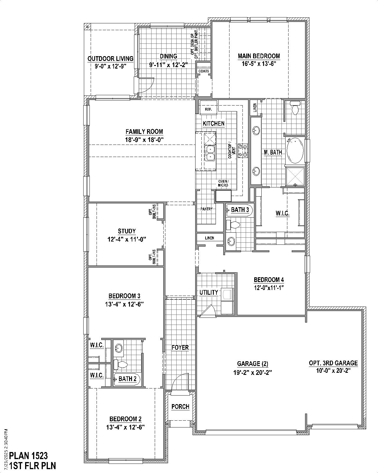 Plan 1523 floor plan drawing
